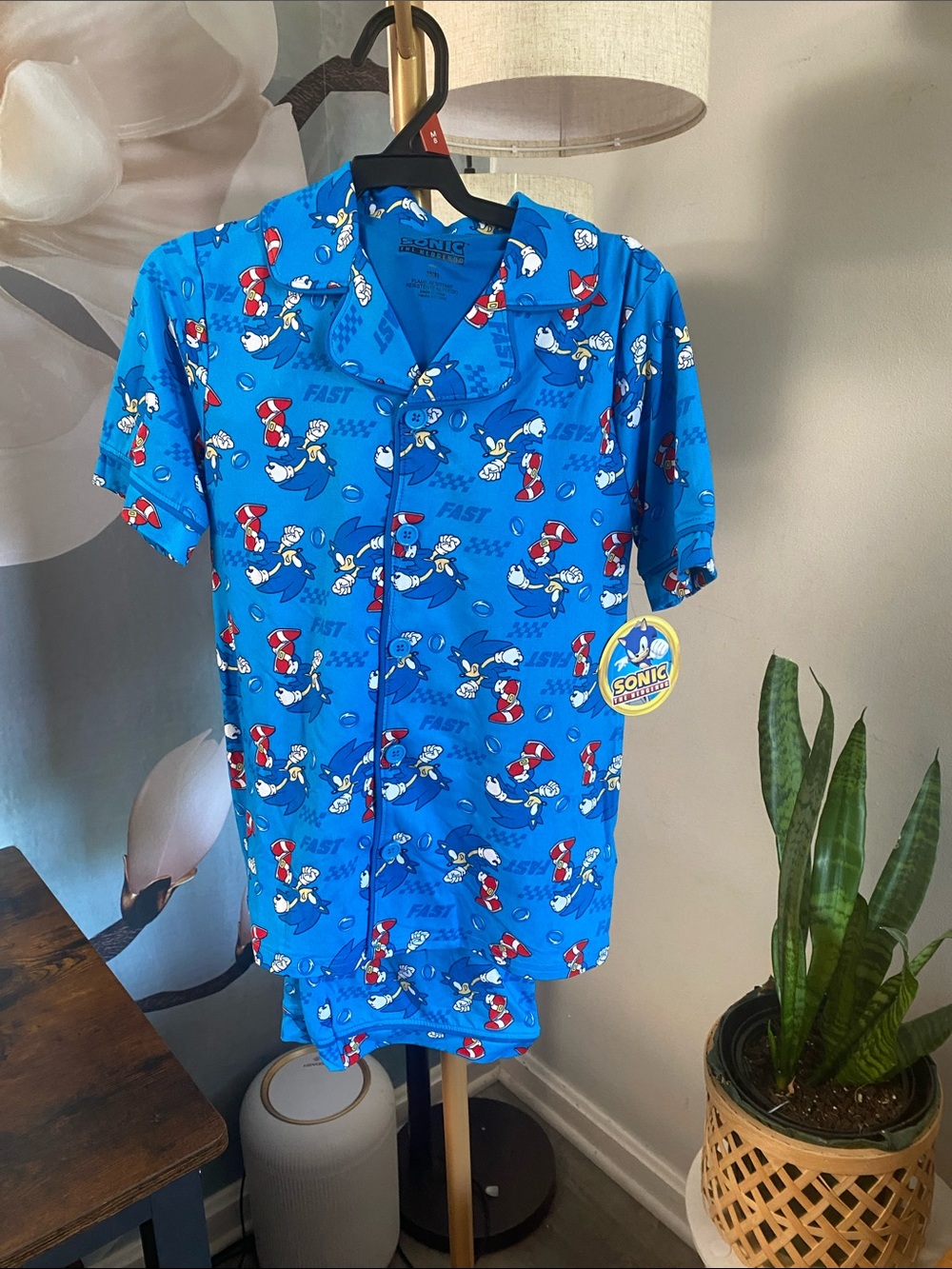 Sonic the Hedgehog Blue Short-Sleeve Kids Pajama Set